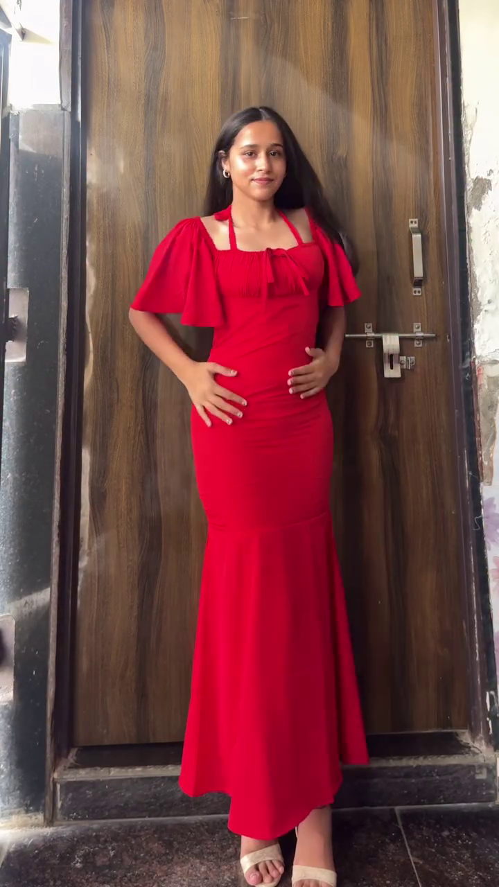 Elegant Red Off-Shoulder Mermaid Maxi Dress