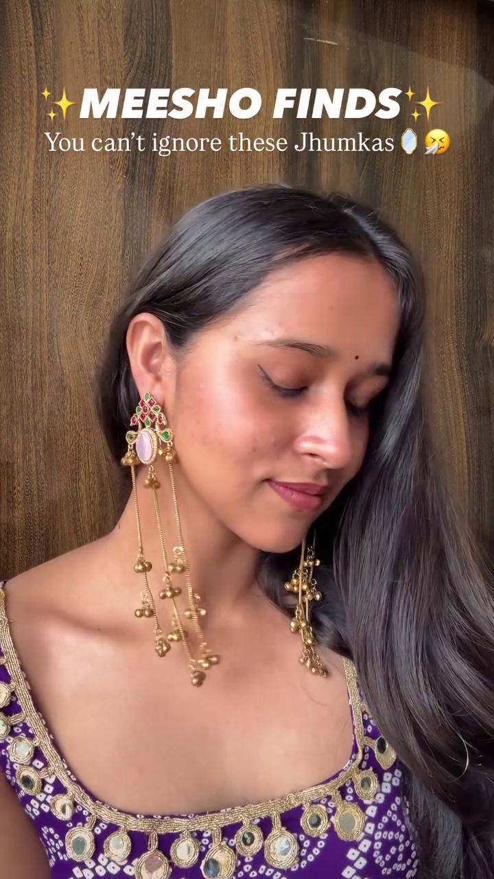 Gold Drop Jhumkas – Elegant & Eye-Catching