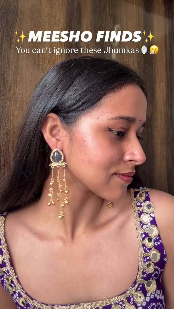 Gold Drop Jhumkas – Elegant & Eye-Catching