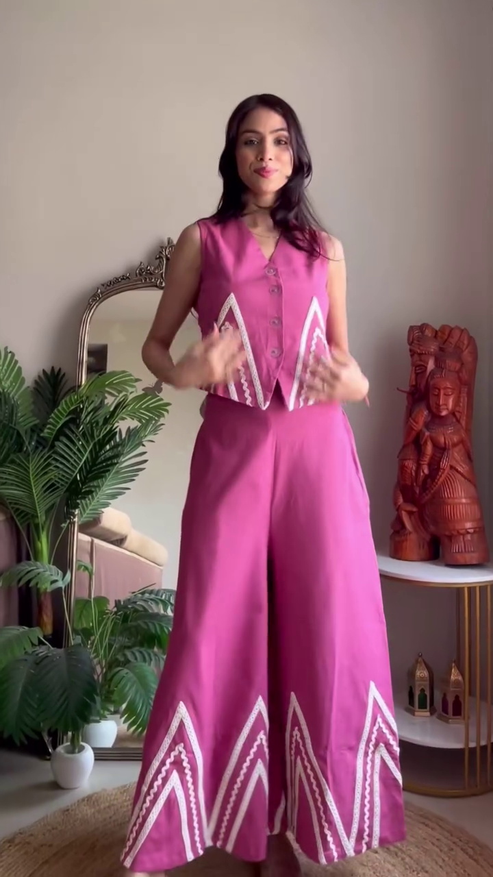 Indigo Printed Peplum Co-ord Set