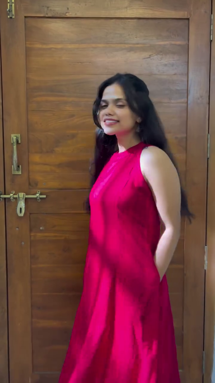 Ruby Red Sleeveless Flared Dress