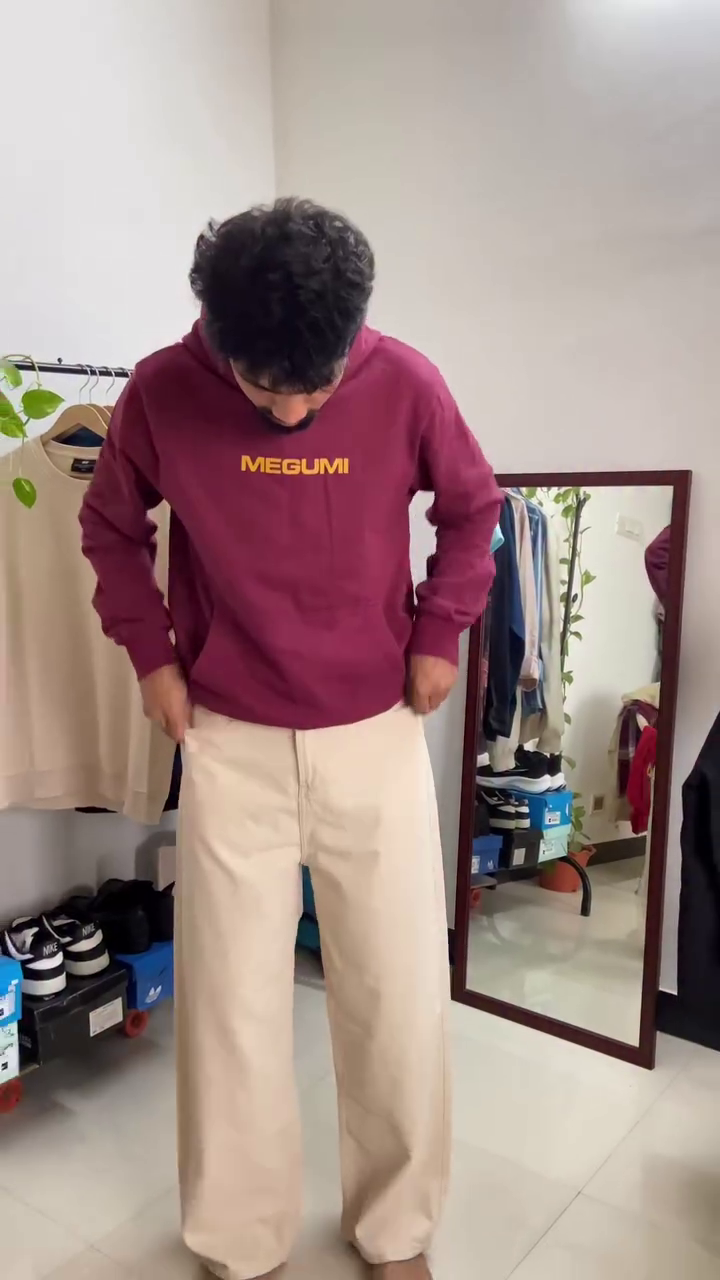 Maroon “MEGUMI” Oversized Hoodie (Men)