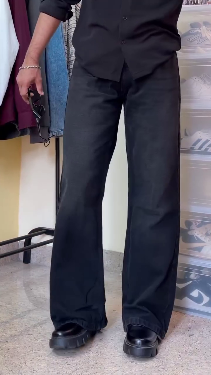 Light Blue Wide-Leg Denim Jeans