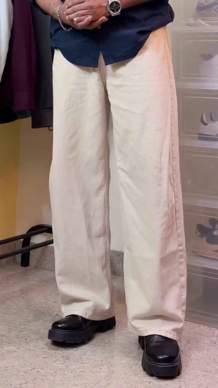 Light Blue Wide-Leg Denim Jeans