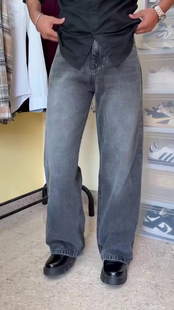 Light Blue Wide-Leg Denim Jeans