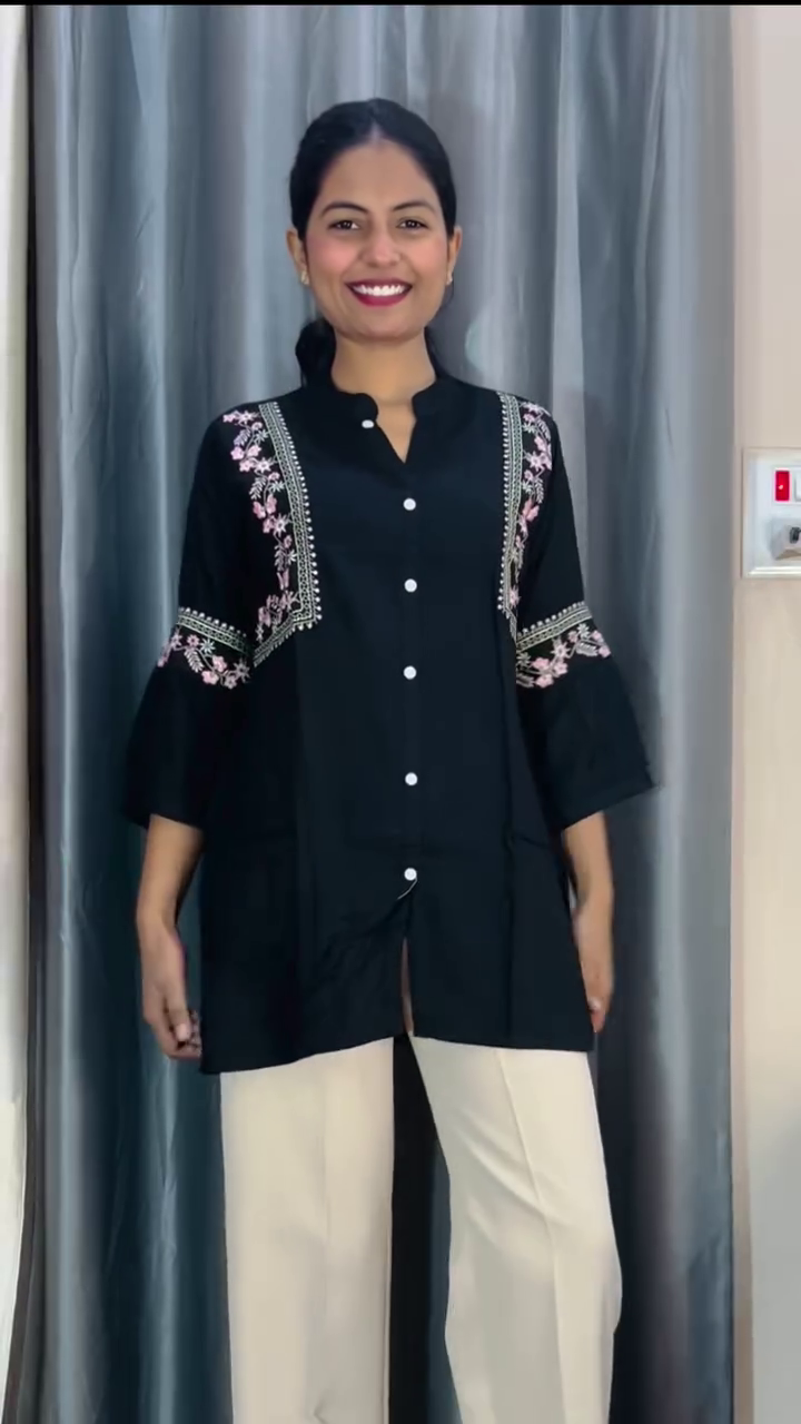 Beige Floral Printed Straight Kurti