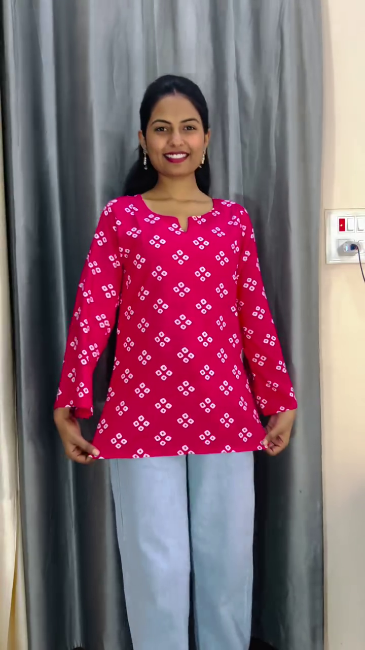 Beige Floral Printed Straight Kurti