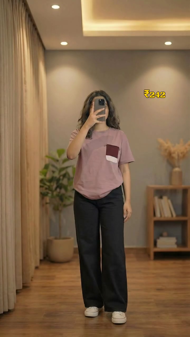 White & Mint Graphic Casual T-Shirt