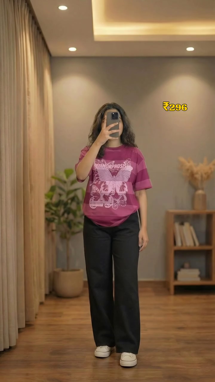 White & Mint Graphic Casual T-Shirt