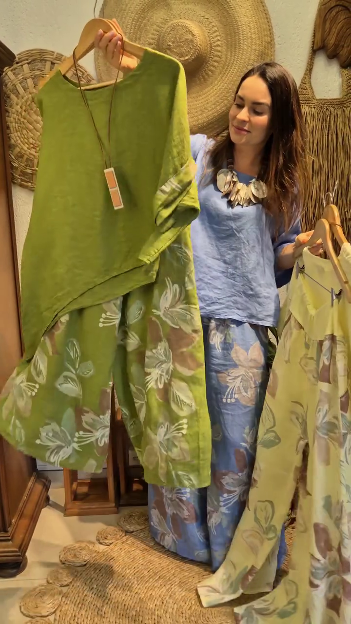 Lemon Layered Linen Co-ord Set