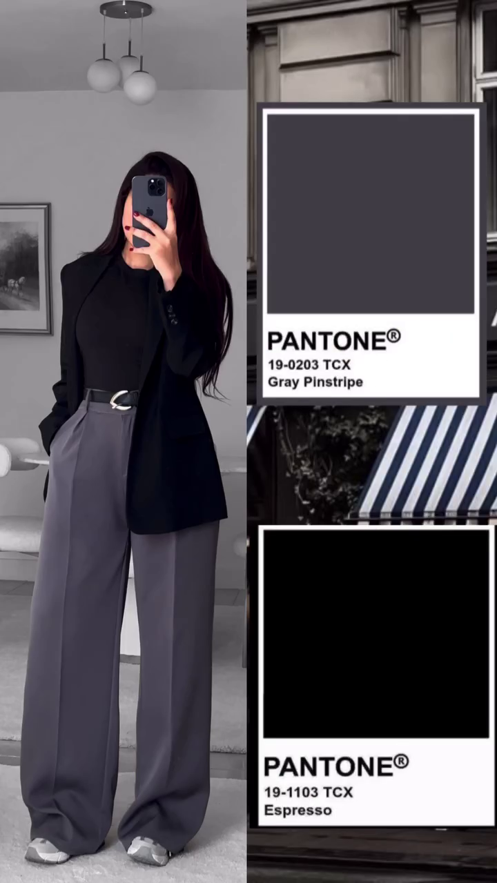 Mocha Brown Shirt with Beige Wide-Leg Pants