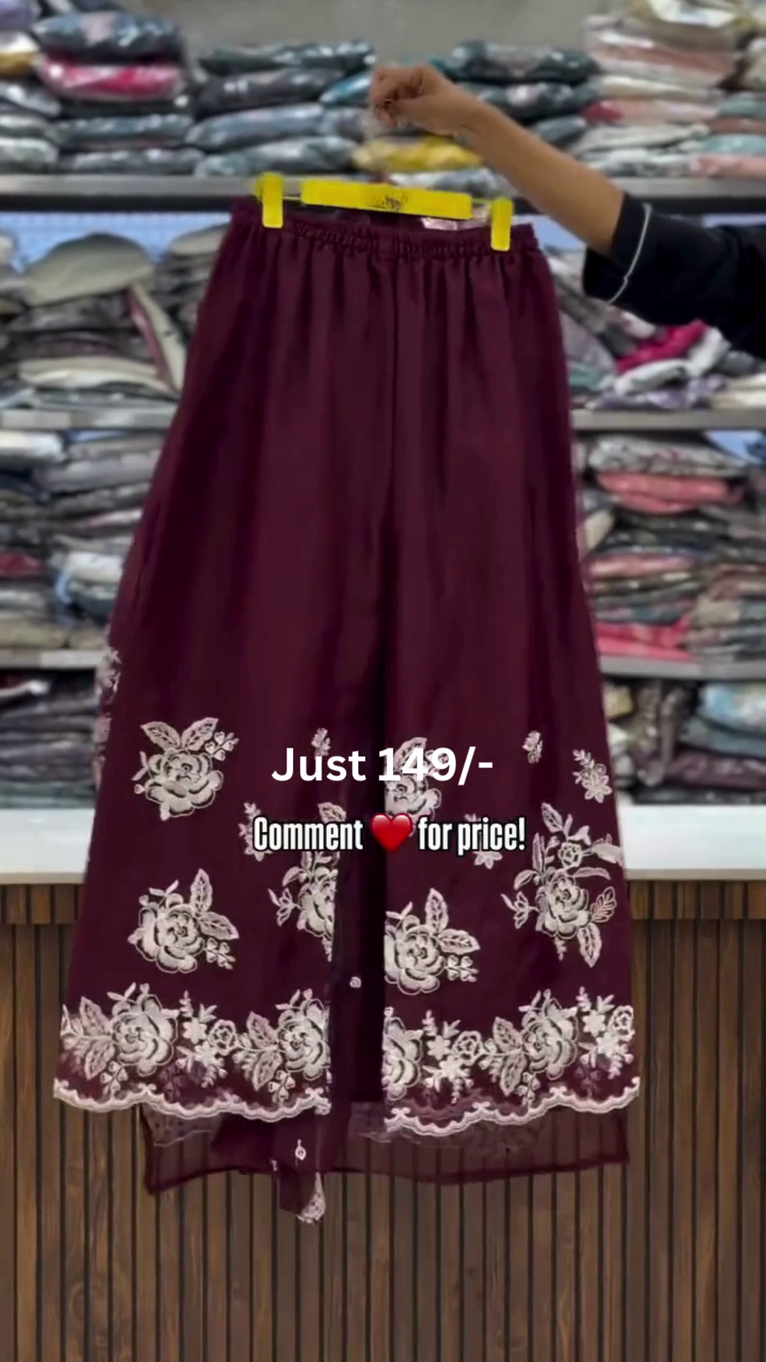 Wine Maroon Heavy Embroidered Festive Kurti