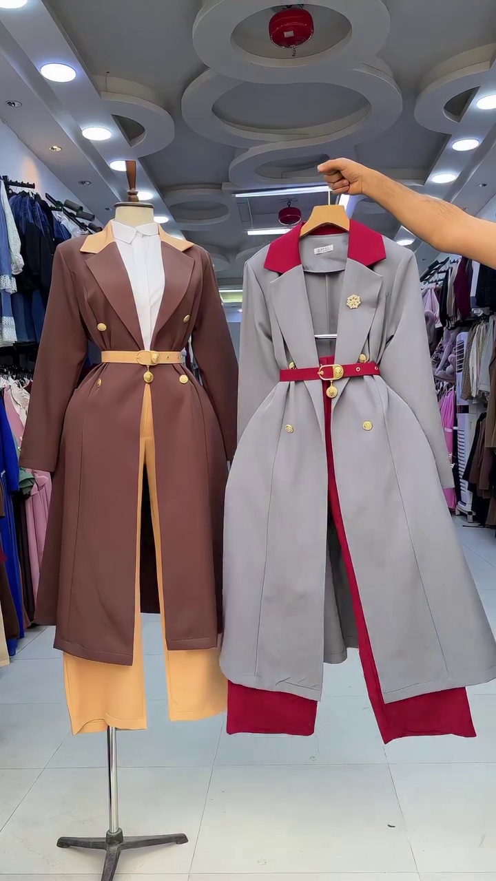 Premium Belted Long Blazer Co-Ord Set for Women