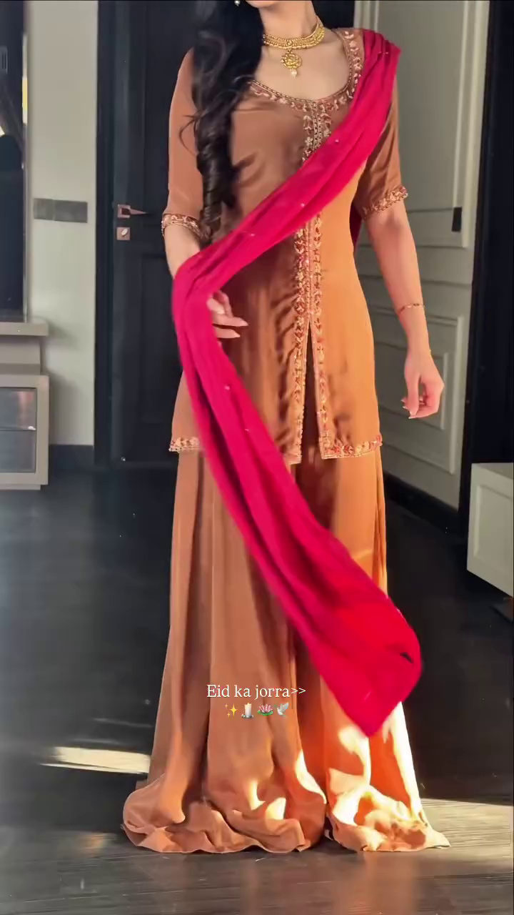 Elegant Peach Ethnic Kurta Set