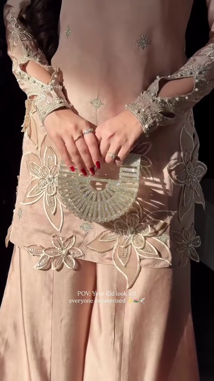 Peach Designer Festive Suit Set