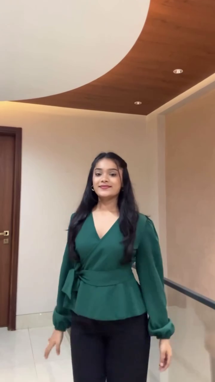 Forest Green Wrap Top