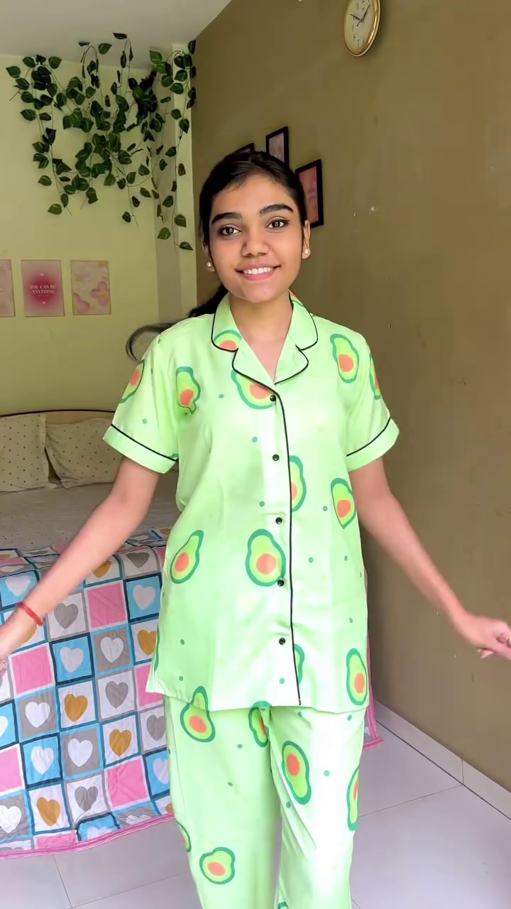 Cute Ribbon Print Night Suit