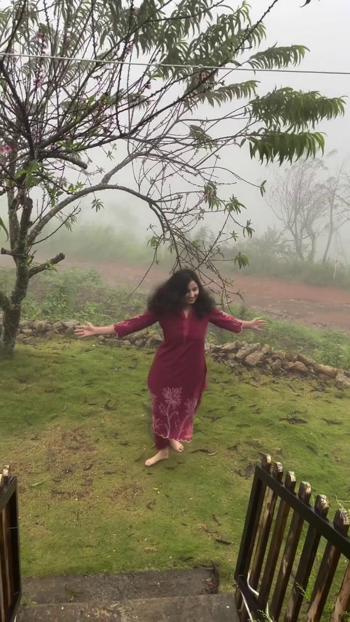 Wine Floral Kurta Set