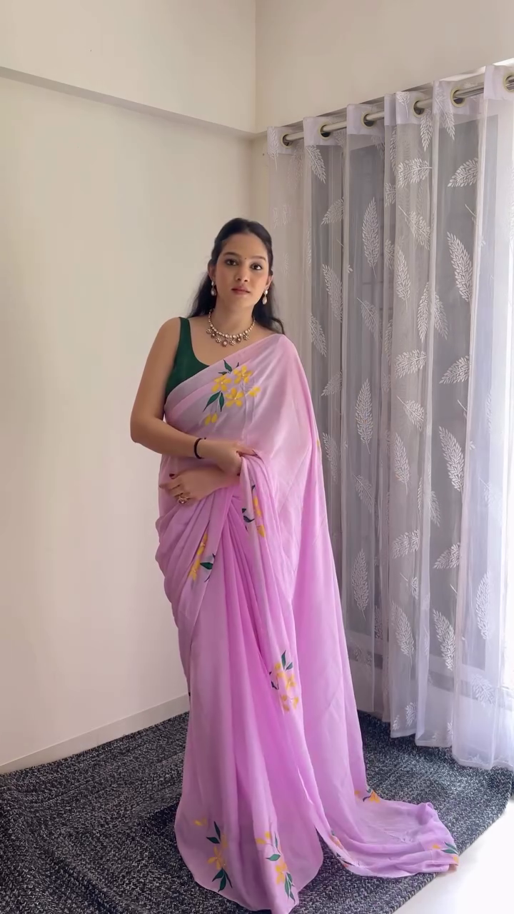 Lavender Floral Saree