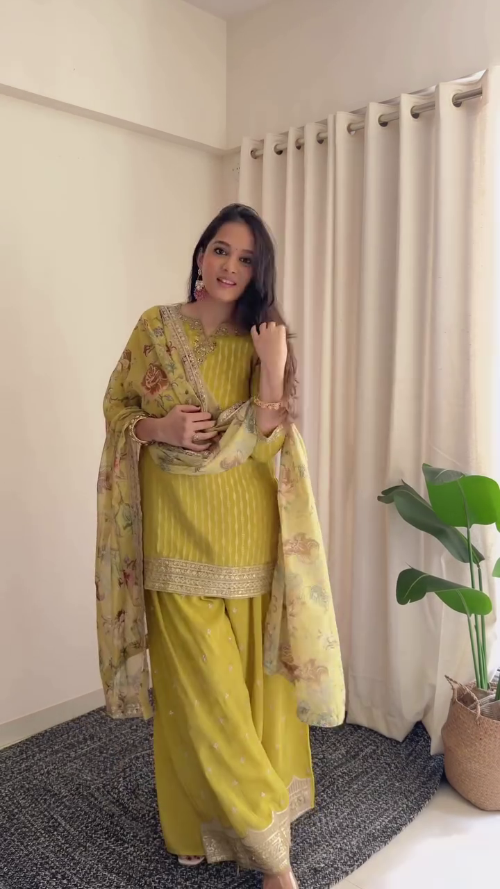 Ivory Festive Sharara Set