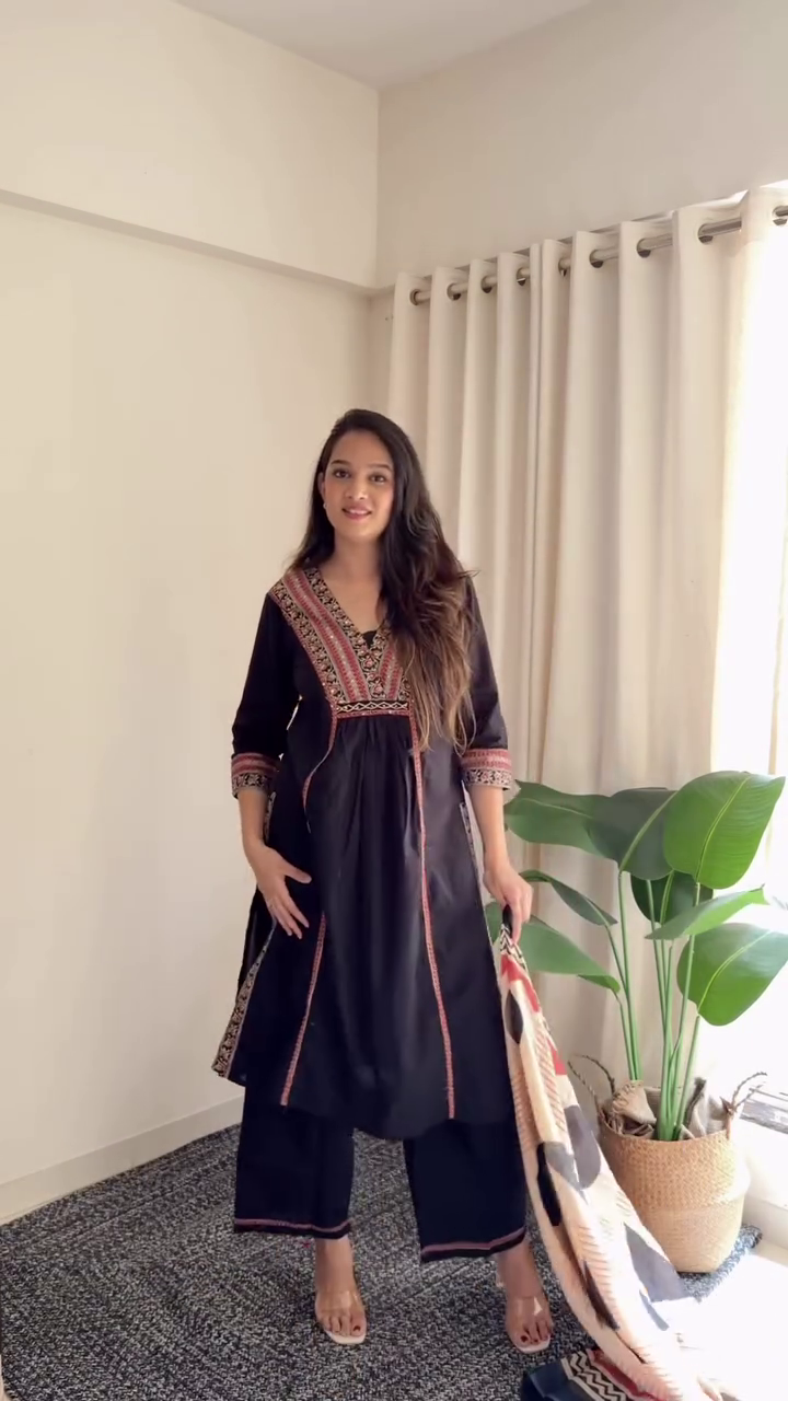 Classic Black Printed Suit