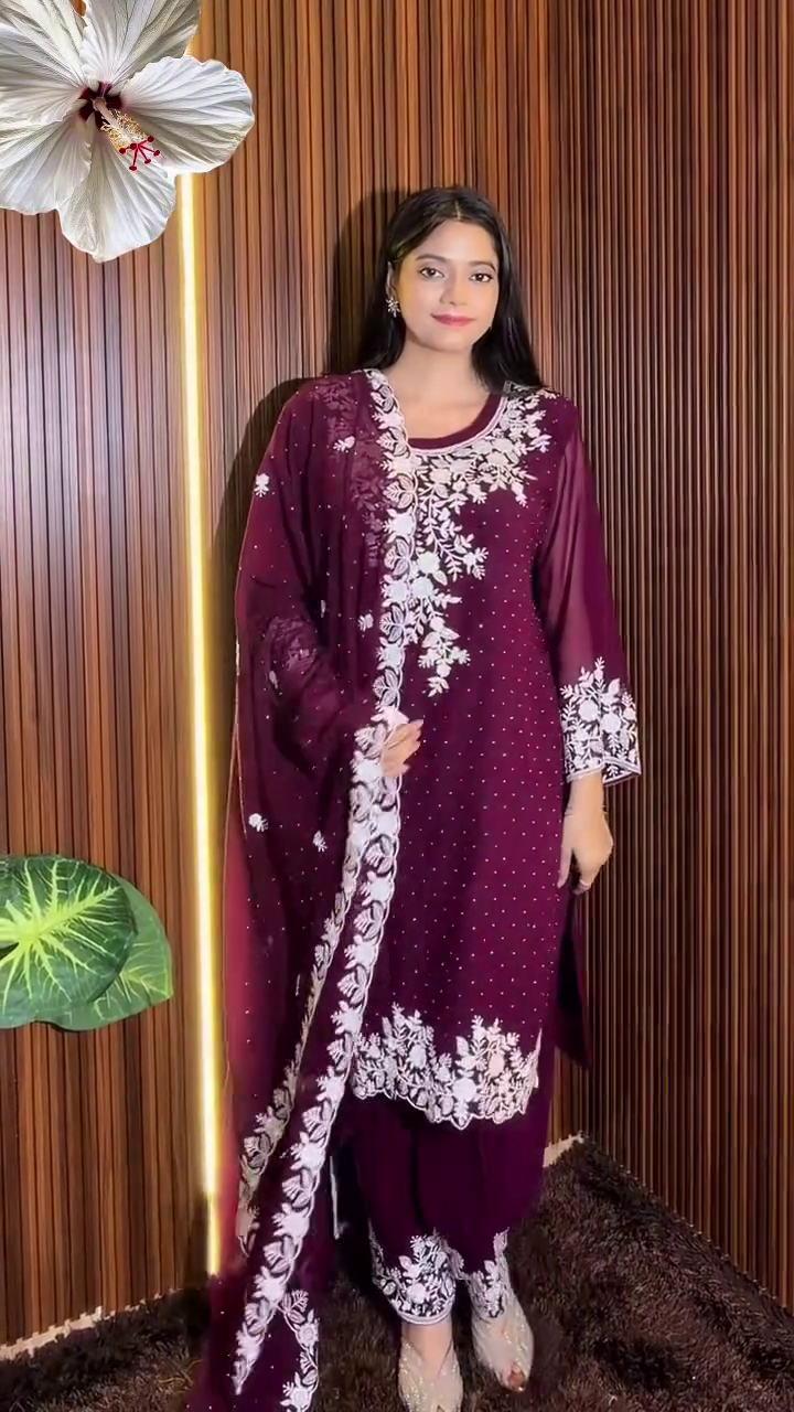 Rust Embroidered Suit