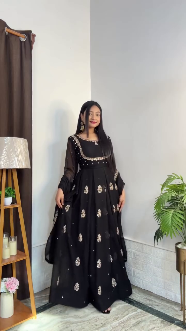 Black Festive Anarkali