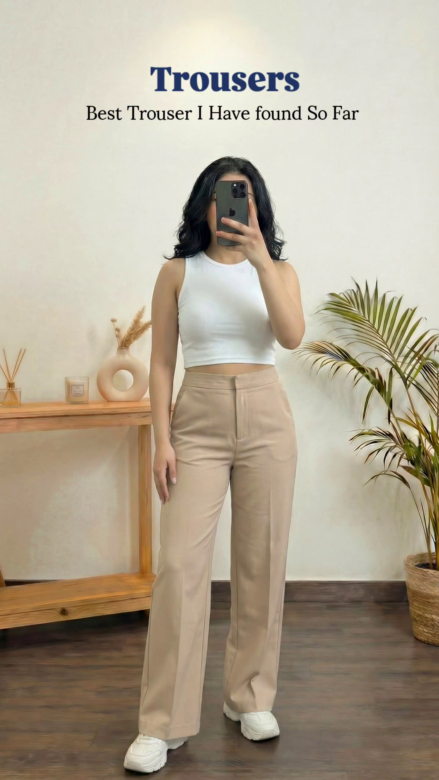 Beige Trousers Look