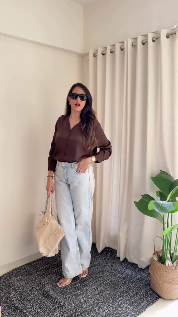 Black Stud Shirt + Wide Jeans