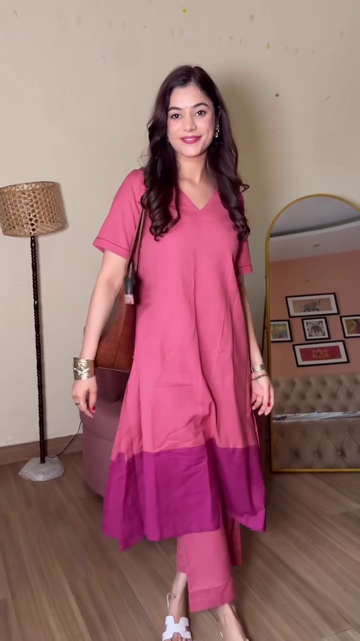 Pink Casual Kurta Set