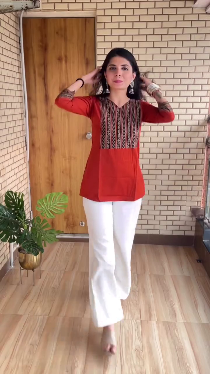 White Embroidered Peplum Top + Jeans