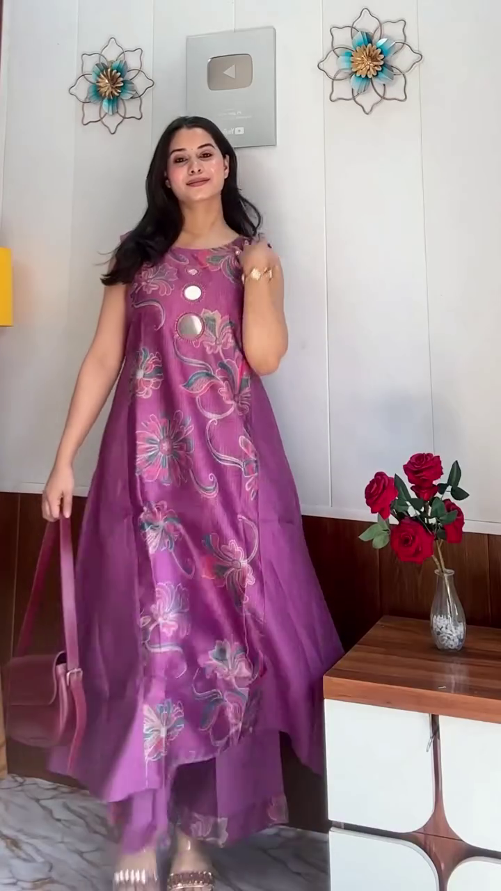 Rust Sleeveless Kurta Set