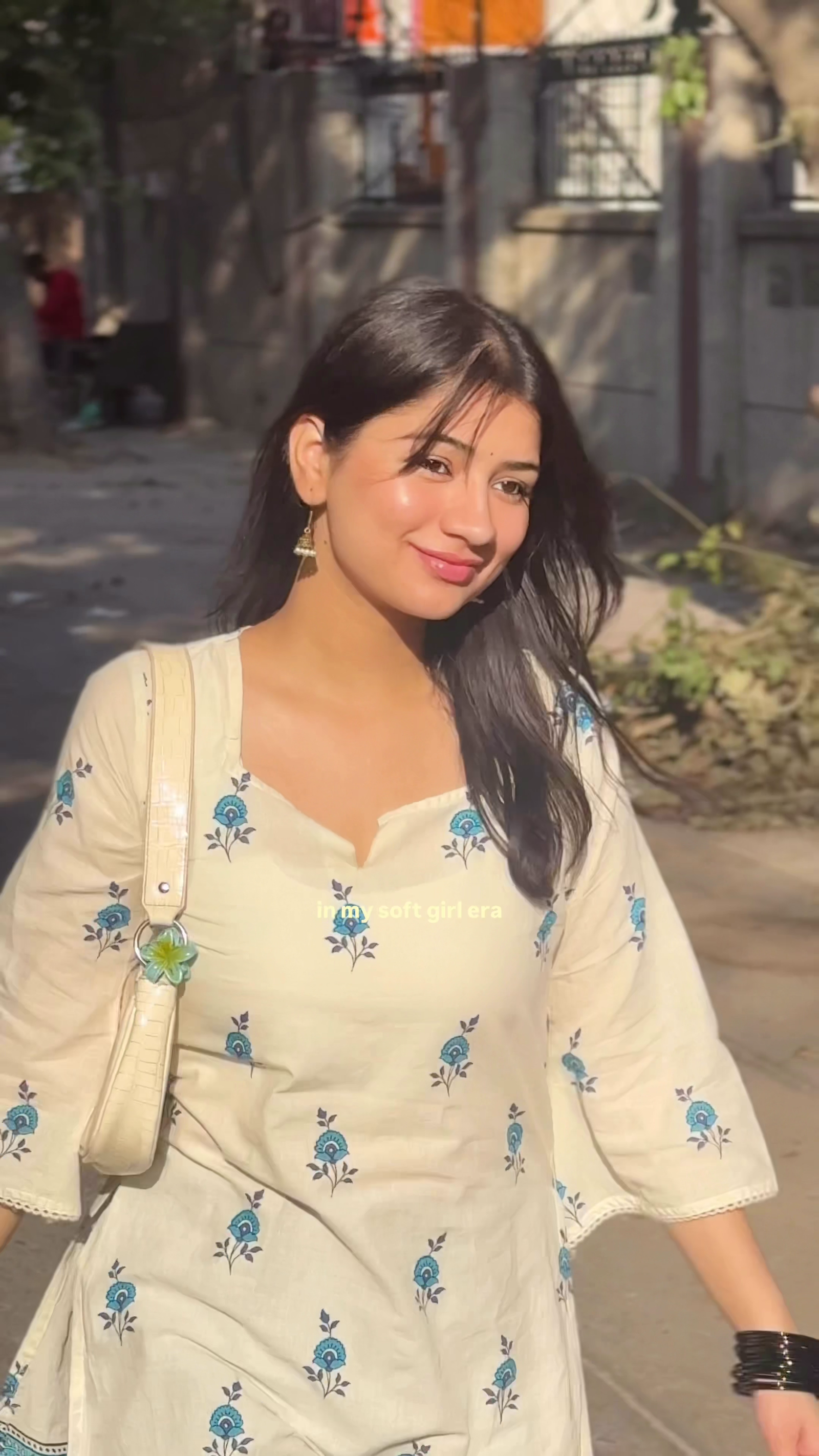 Soft Beige Floral Kurti