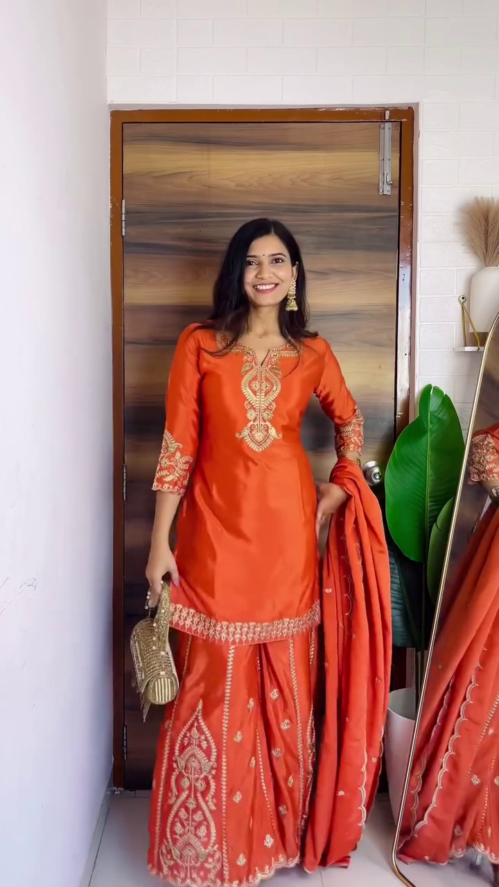 Orange Festive Kurta Set