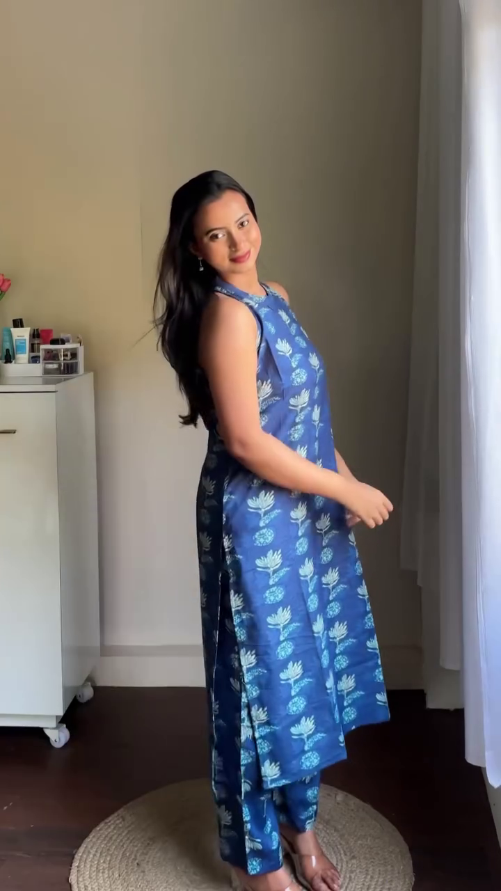 Pink Printed A-line Dress