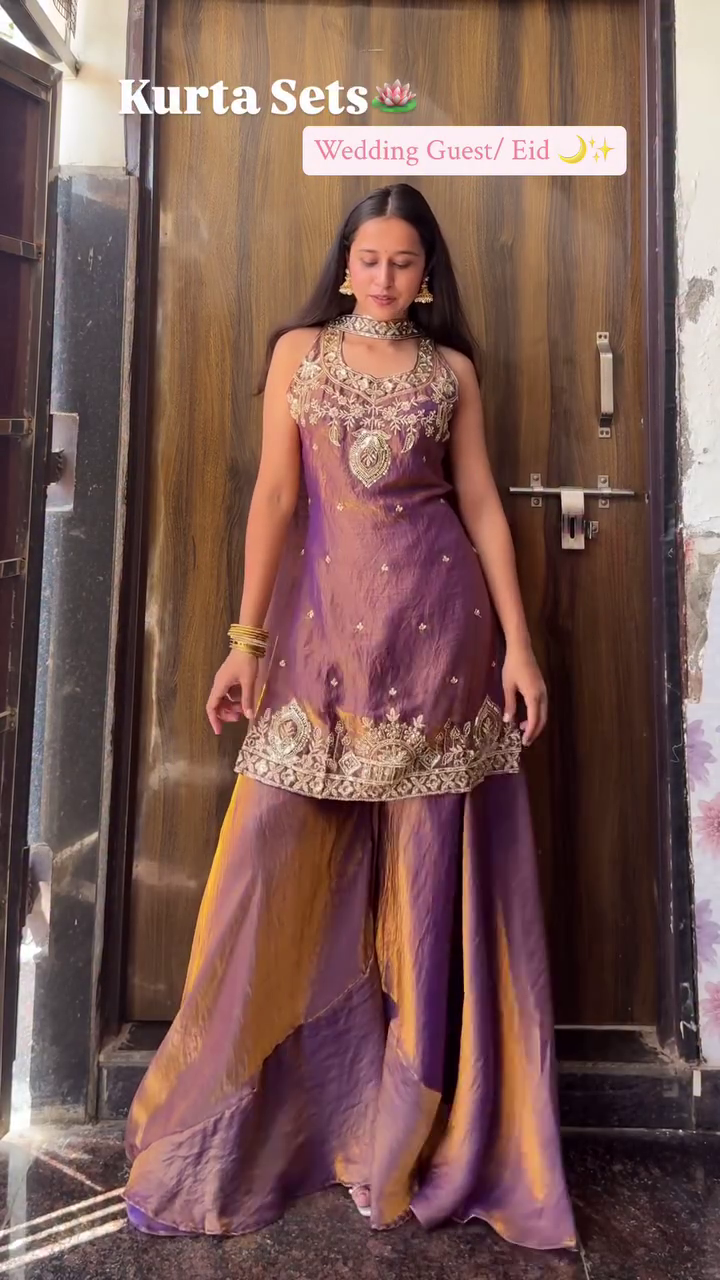 Purple Wedding Kurta Set