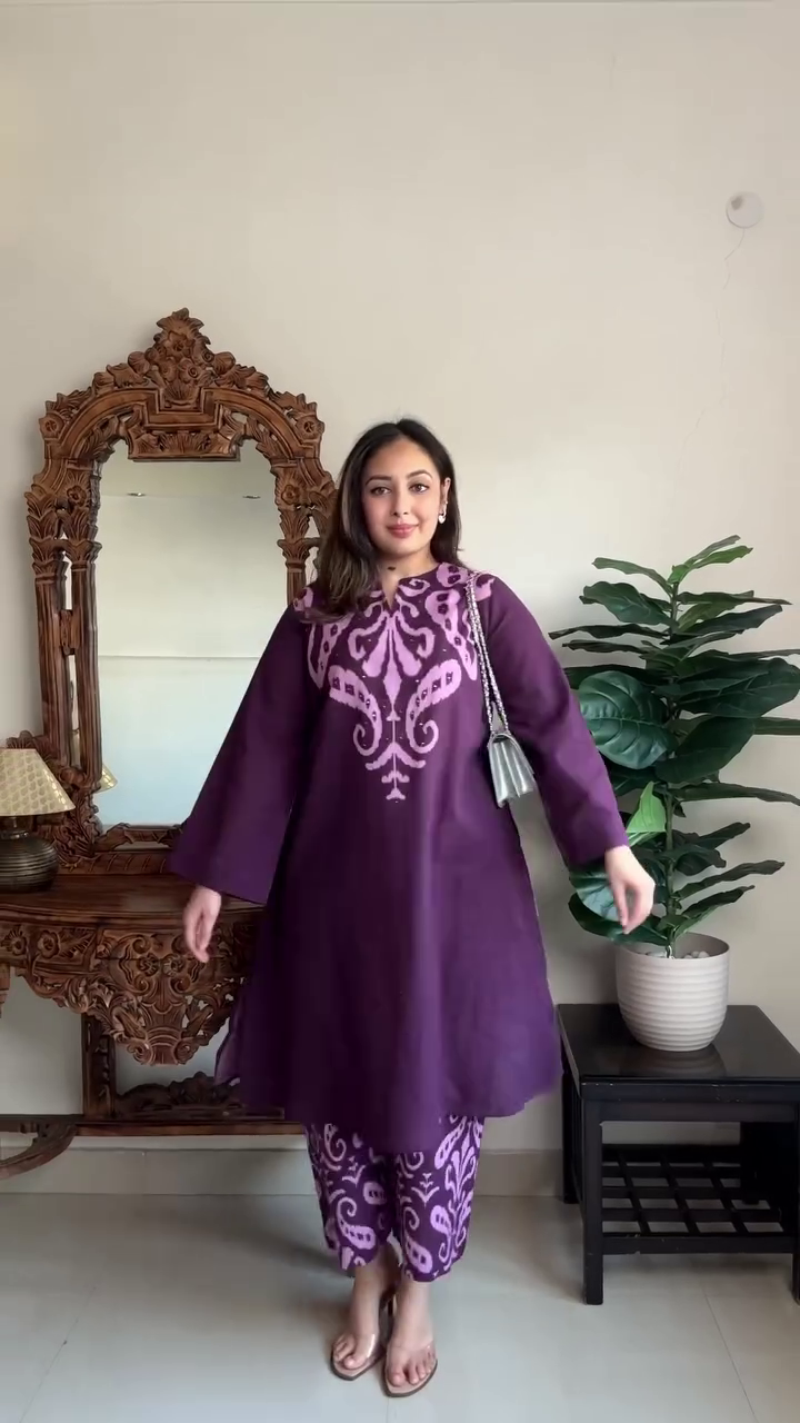 Deep Purple Printed Co-ord Set