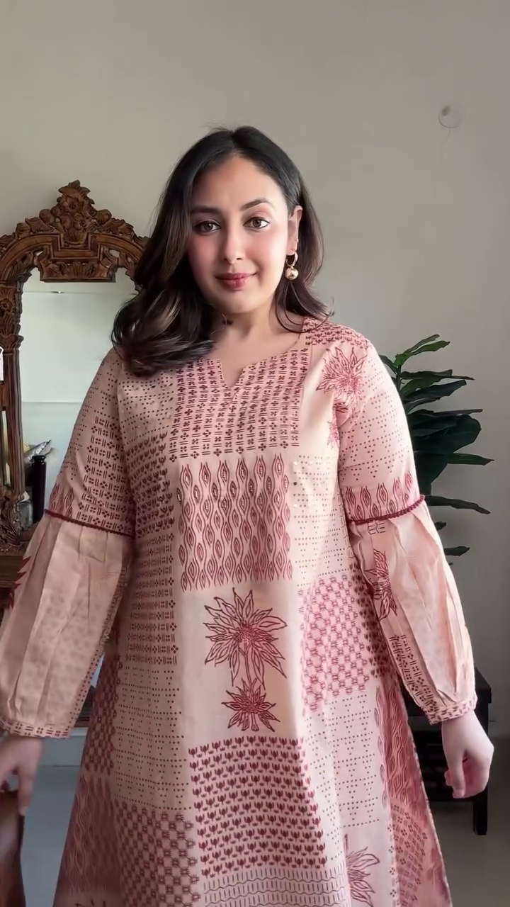 Sage Green Printed Kurta Set