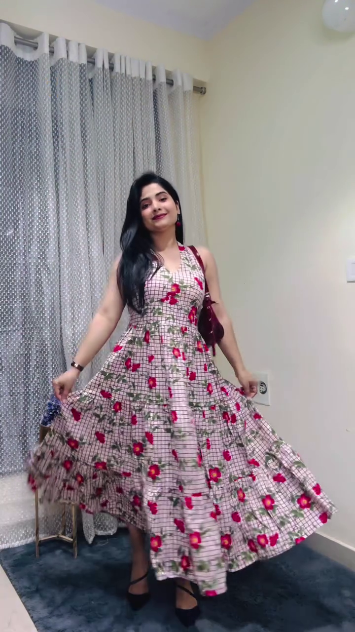 Floral Flared Midi Dress