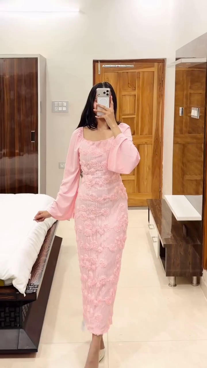 Black Lace Full-Length Dress