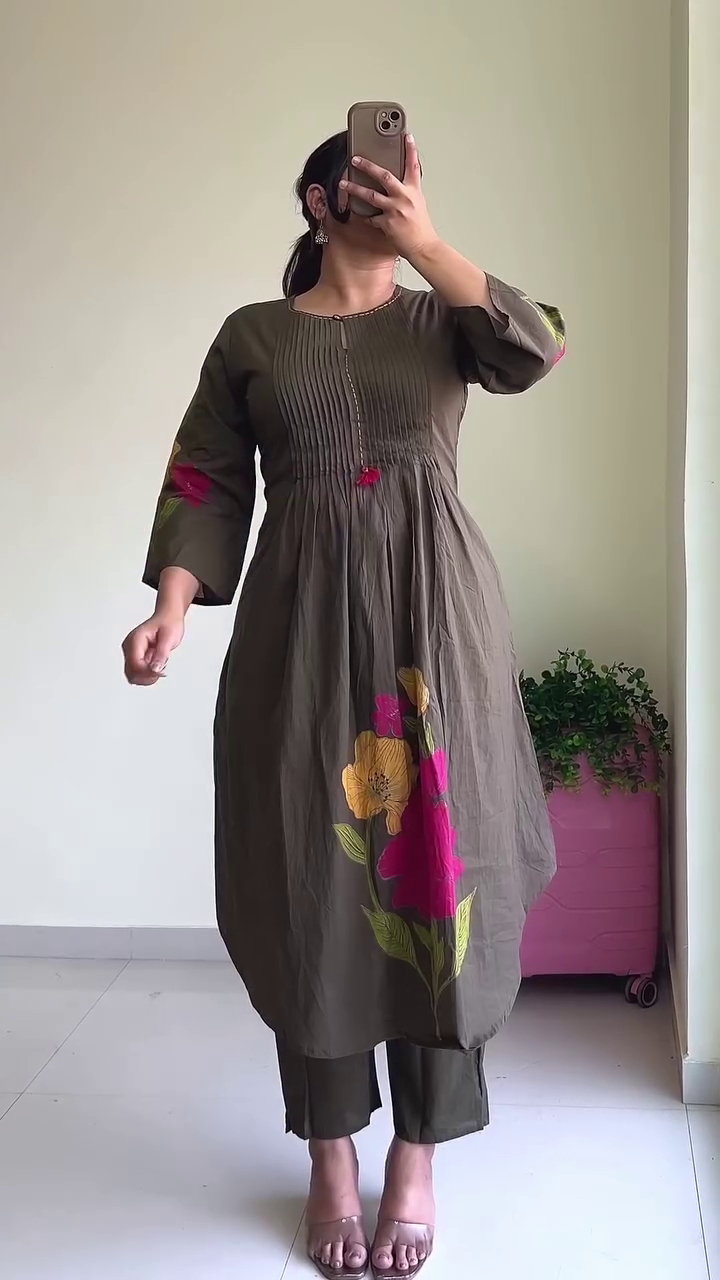 Navy Embroidered Kurta Set