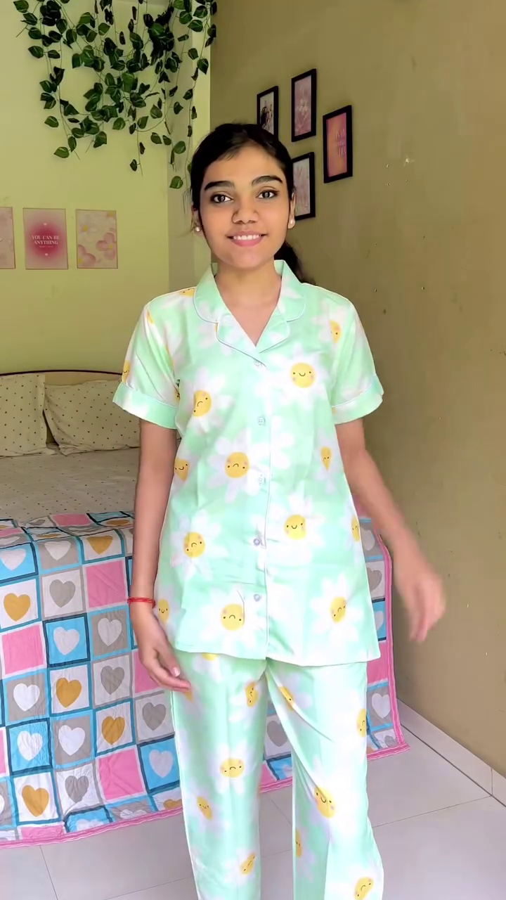 Cute Pink Printed Nightwear Set