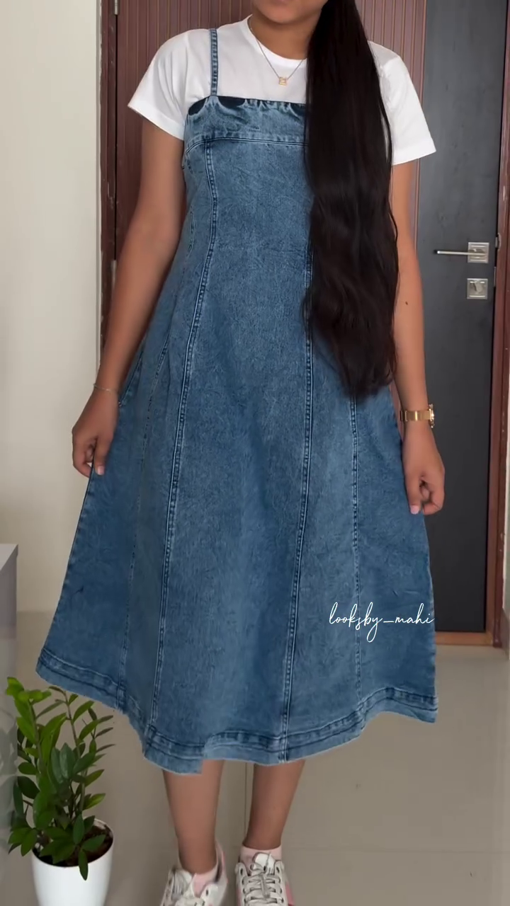 Denim Pinafore Casual Style