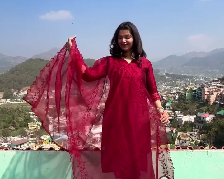 Scenic Orange Ethnic Suit