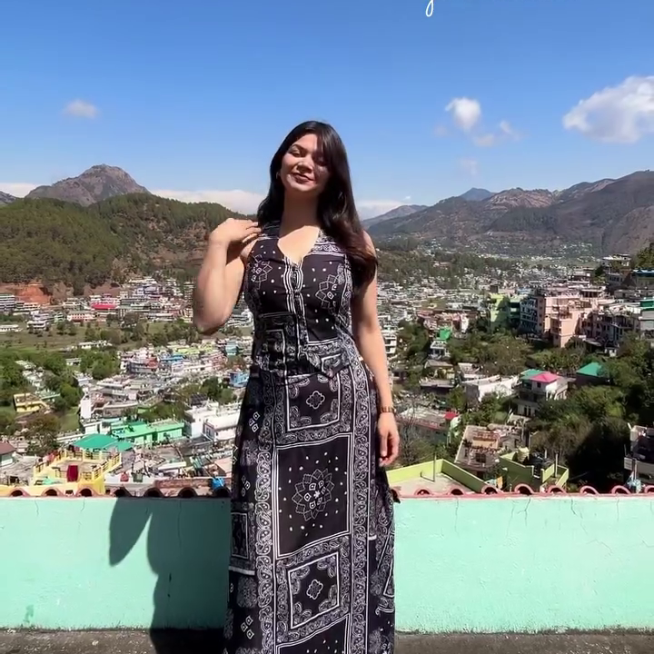 Purple Printed Flowy Maxi Dress
