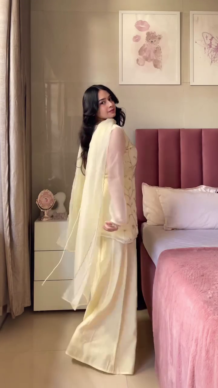 Soft Beige Ethnic Sharara Set