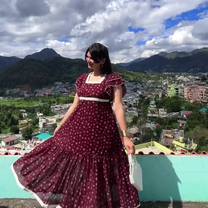 Rust Tiered Maxi Dress