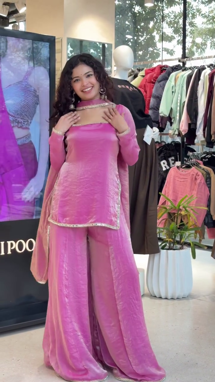 Pink Festive Co-ord Set