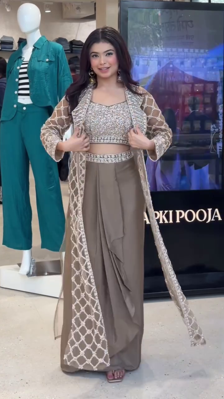 Indo-Western Crop Top Set