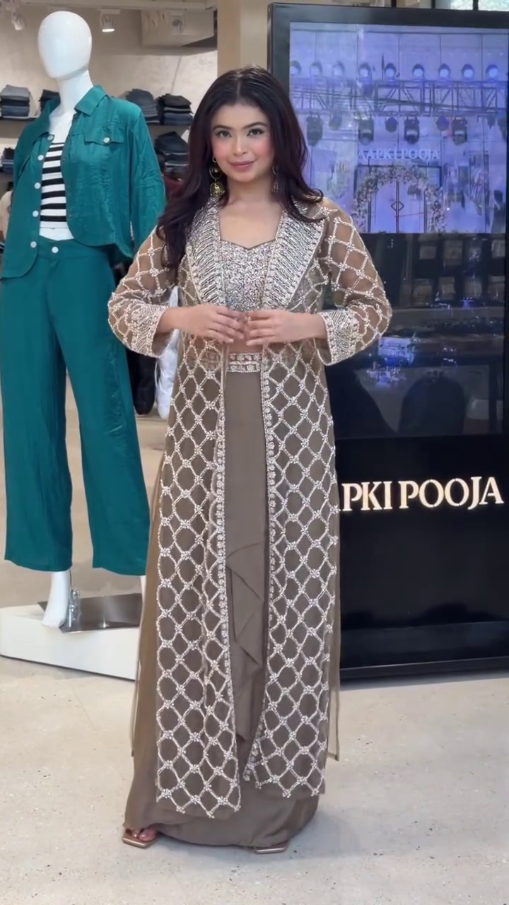 Indo-Western Crop Top Set